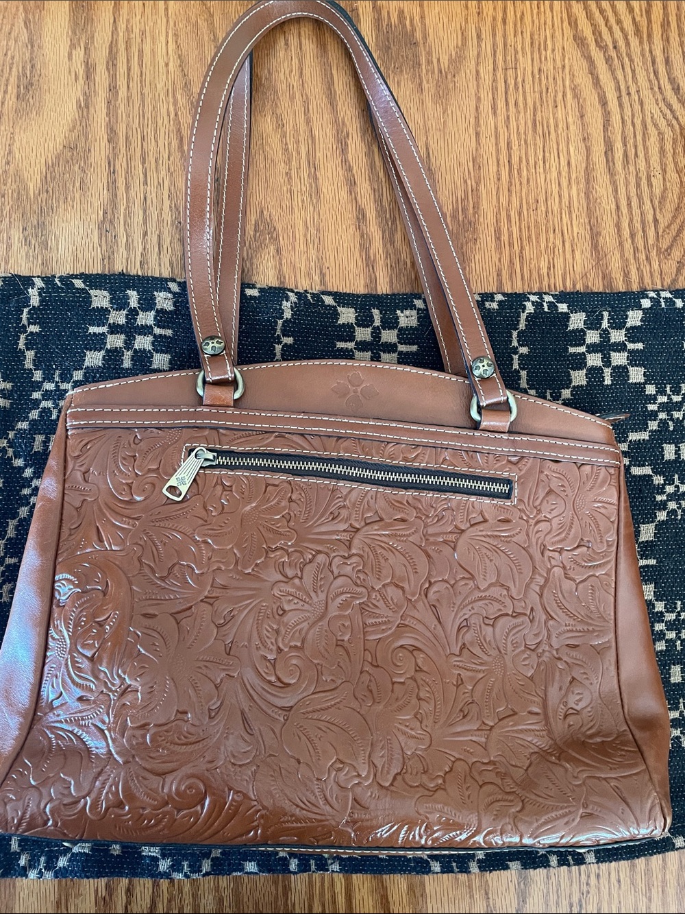 Patricia Nash Women's Brown Embossed Leather Tote Bag